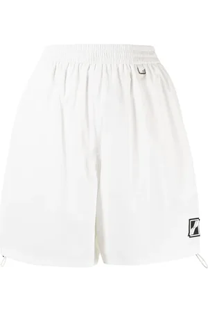 We11 Done High-waisted logo-patch shorts