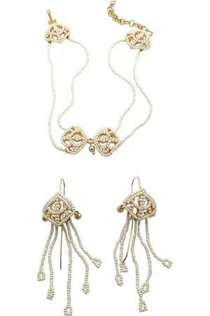 Dior 2000s faux-pearl necklace & earrings