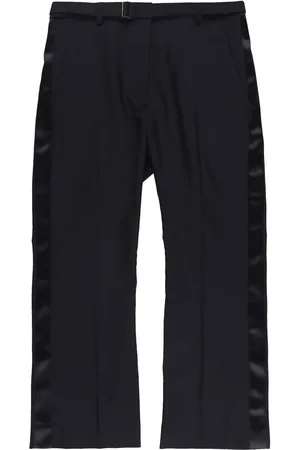SACAI Suting satin-panel cropped trousers