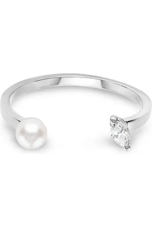 DELFINA DELETTREZ 18kt white gold Dots diamond and pearl ring