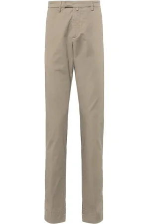 BRIGLIA Mid-rise poplin chino trousers