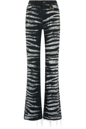 Roberto Cavalli Zebra-print flared jeans