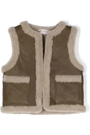 BONPOINT Bibi shearling-trim leather vest