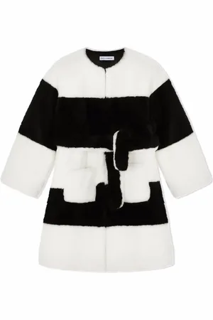 Dolce & Gabbana Faux fur striped coat