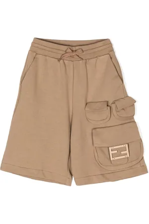 Fendi FF logo-plaque cotton shorts