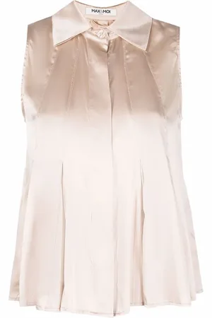 MAX & MOI Classic-collar sleeveless blouse