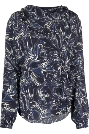 Isabel Marant Tiphaine marble-print silk blouse
