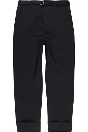 SACAI Cropped belted turn-up trousers