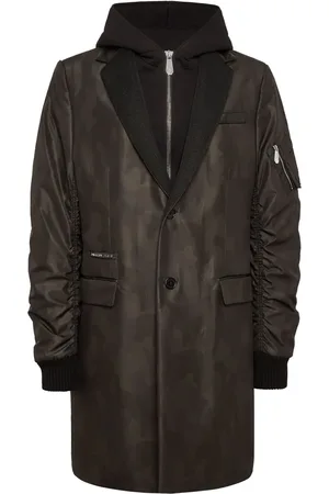 Philipp Plein Layered camouflage-pattern coat