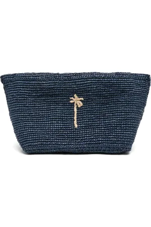 MANEBI Raffia clutch bag