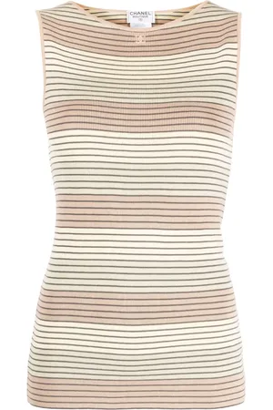 CHANEL 1998 striped knit tank top