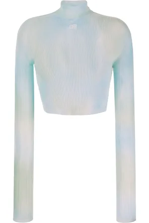 OFF-WHITE Logo-print tie-dye crop top