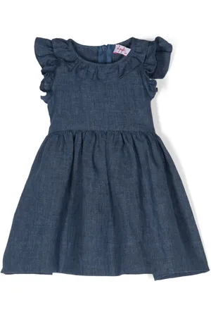 Il gufo Flared ruffled linen dress