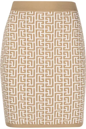 Balmain Monogram-jacquard miniskirt