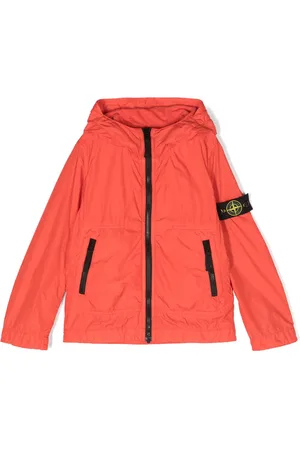 Stone Island Compass-patch hooded rain jacket