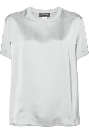Fabiana Filippi Contrast-neck satin blouse