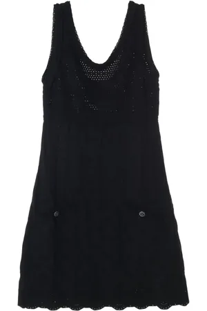 CHANEL 1986-1988 Cocomark-button knitted mini dress