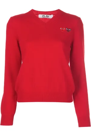Comme des Garçons Knitted v-neck heart jumper