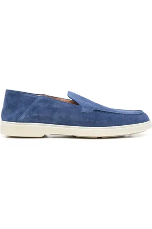 santoni Almond-toe suede loafers