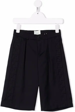 Fendi Logo-embossed wool shorts