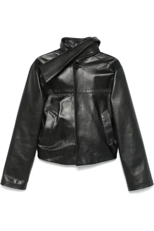 ALAINPAUL Scarf-collar leather jacket