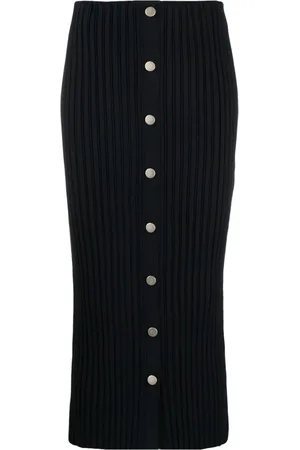 Serafini Straight ribbed-knit midi skirt