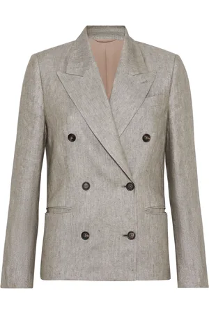 Brunello Cucinelli Monili-detail mélange-effect blazer