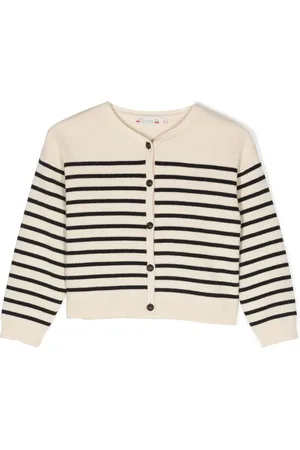 BONPOINT Stripe-print merino-cotton blend cardigan