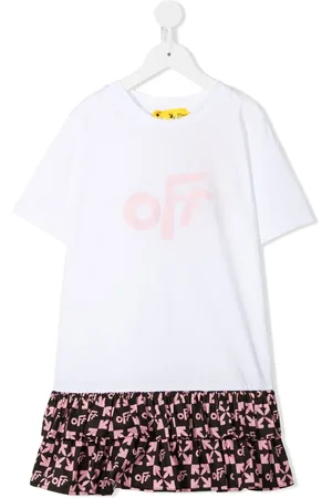 OFF-WHITE Logo-print ruffle dress