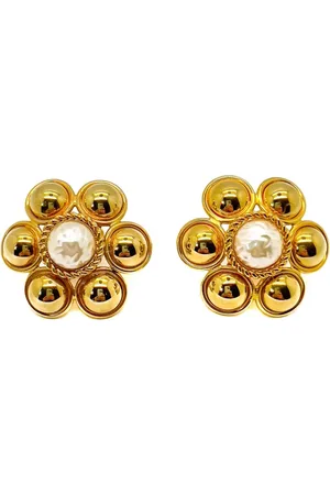 JENNIFER GIBSON JEWELLERY Vintage Statement & Pearl Flower Earrings 1960s