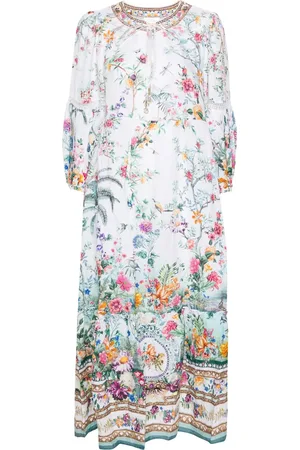 Camilla Plumes And Parterres linen maxi dress