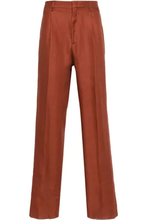 TAGLIATORE Martin linen tapered-leg trousers