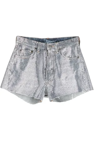 Maison Margiela Rhinestone-embellished cotton shorts