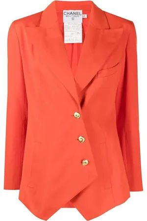 CHANEL 1990-2000s off-centre fastening peak lapels blazer