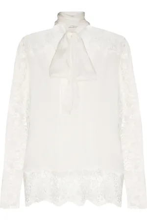FAITH CONNEXION Lace detail pussy bow blouse