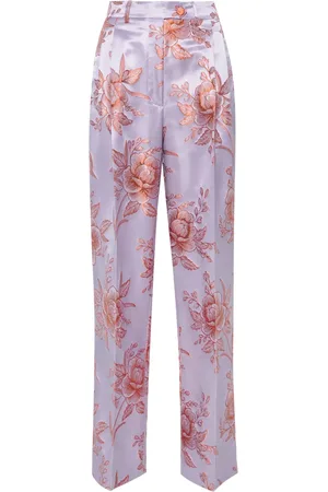Etro Floral-jacquard satin trousers