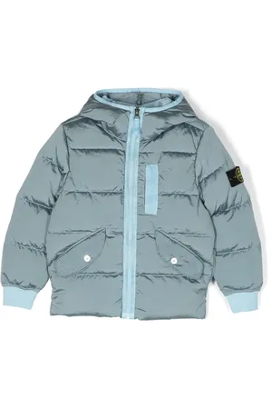 Stone Island Compass-patch padded hooded jacket