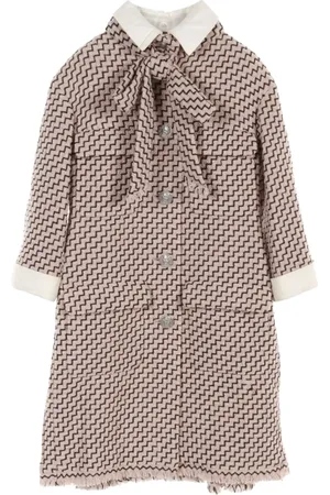 CHANEL 1986-1988 pleat-detail tweed coat