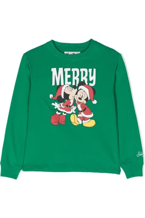 MC2 SAINT BARTH Mickey Minnie Kissmas-print cotton T-shirt
