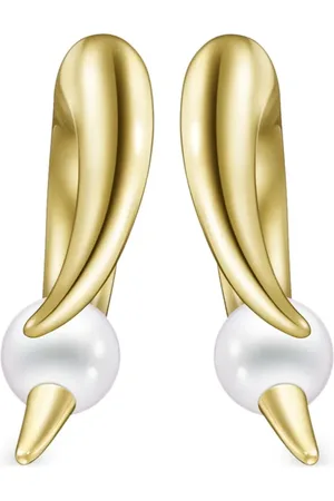 Tasaki 18kt yellow Collection Line Danger Horn Plus earrings
