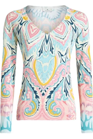Etro Graphic-print V-neck jumper