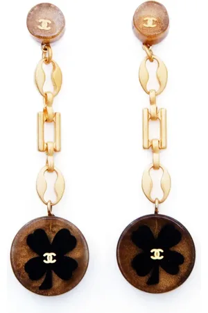 CHANEL 2001 CC Lucky Clover dangle earrings