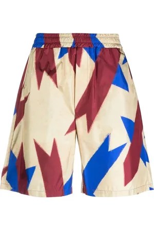 PIERRE-LOUIS MASCIA Abstract-print silk shorts