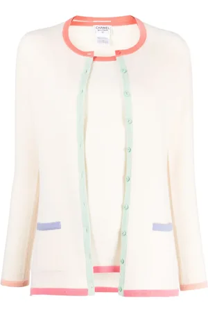 CHANEL Cashmere knitted top and cardigan set