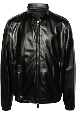 Giorgio Armani Leather zipped jacket