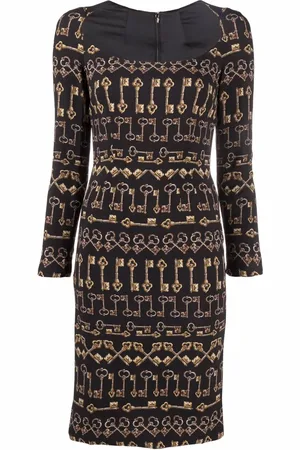 Dolce & Gabbana 2000s key-print fitted dress