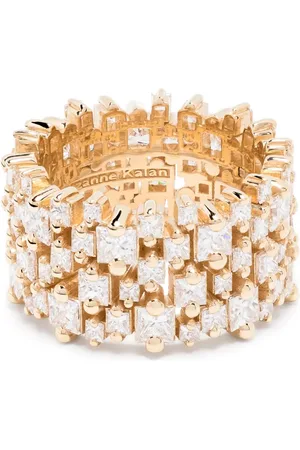 Suzanne Kalan 18kt yellow Princess diamond ring