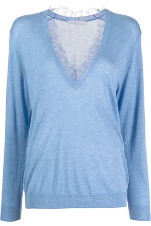 IRO Lace-trim fine-knit jumper