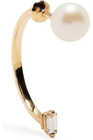 DELFINA DELETTREZ 18kt yellow Dots pearl and diamond single earring