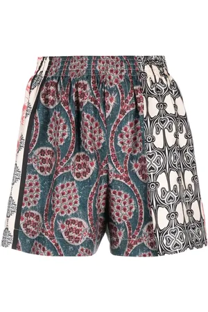 ERIKA CAVALLINI Silk graphic-print shorts